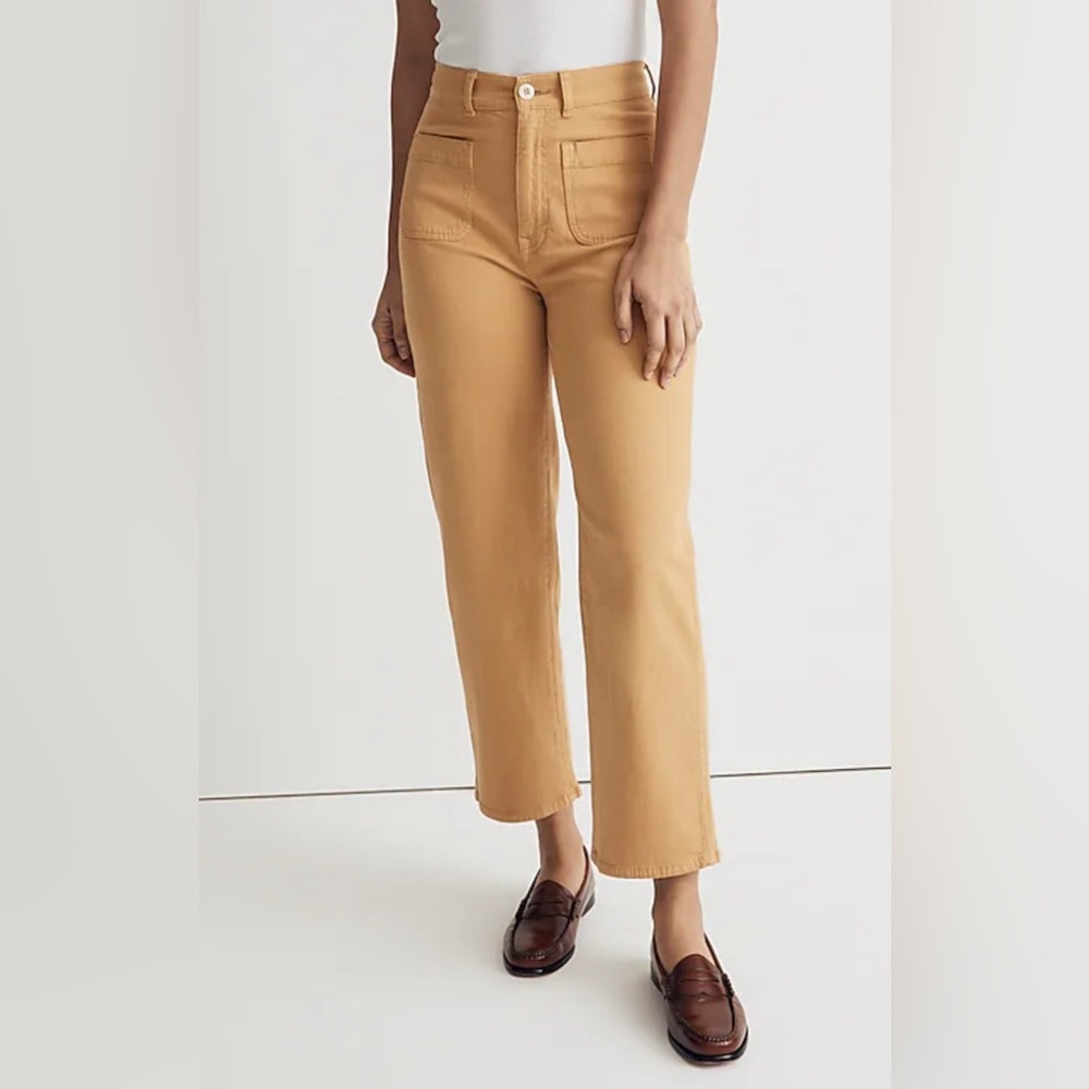 Madewell Emmett 2.0 Wide Leg Crop Pants in Earthen Gold